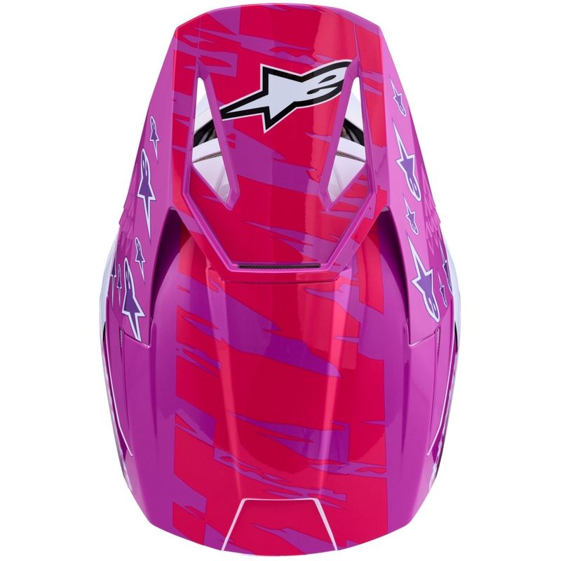 Alpinestars S-M3 Falcon motociklo motokroso šalmas violetinė-balta-fluorescencinė rožinė