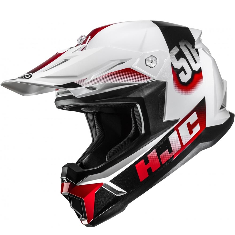 Motokroso šalmas HJC C50 Dash MC1 balta-juoda-raudona