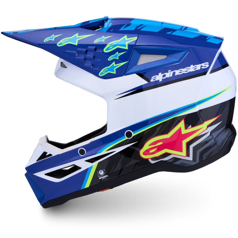 Alpinestars S-M3 Falcon motociklo motokroso šalmas mėlynai baltai juodas
