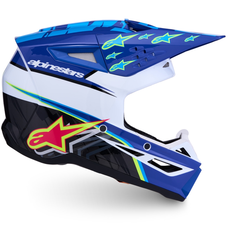 Alpinestars S-M3 Falcon motociklo motokroso šalmas mėlynai baltai juodas