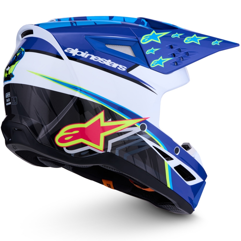 Alpinestars S-M3 Falcon motociklo motokroso šalmas mėlynai baltai juodas