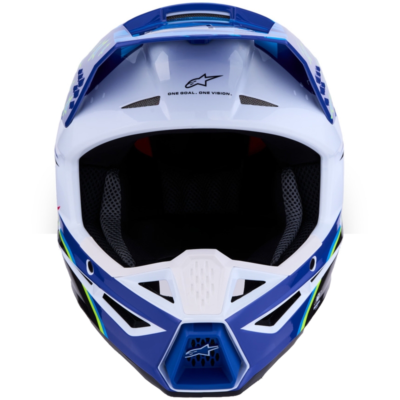 Alpinestars S-M3 Falcon motociklo motokroso šalmas mėlynai baltai juodas