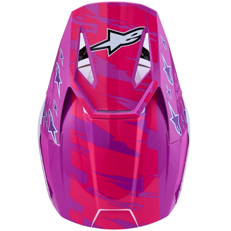Alpinestars S-M3 Falcon vaikiškas motokroso šalmas violetinė-balta-juoda