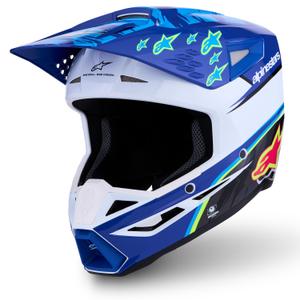 Alpinestars S-M3 Falcon vaikiškas motokroso šalmas mėlynai baltai juodas