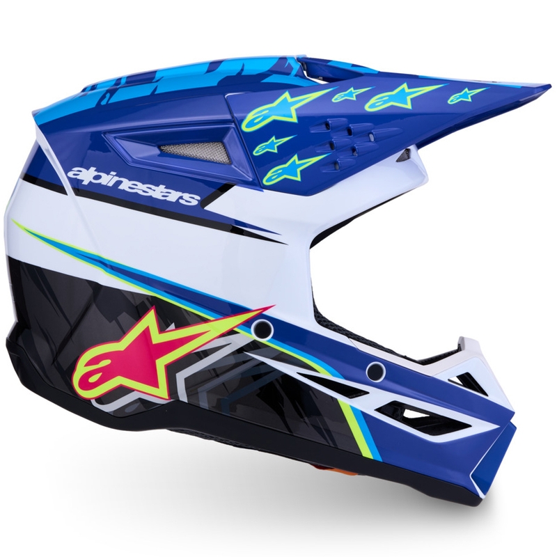 Alpinestars S-M3 Falcon vaikiškas motokroso šalmas mėlynai baltai juodas