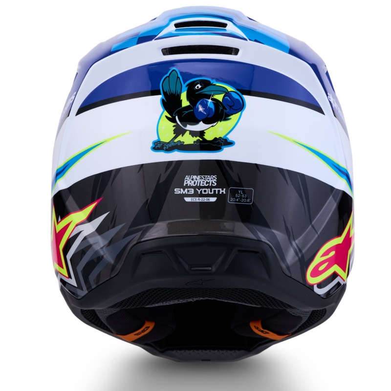 Alpinestars S-M3 Falcon vaikiškas motokroso šalmas mėlynai baltai juodas