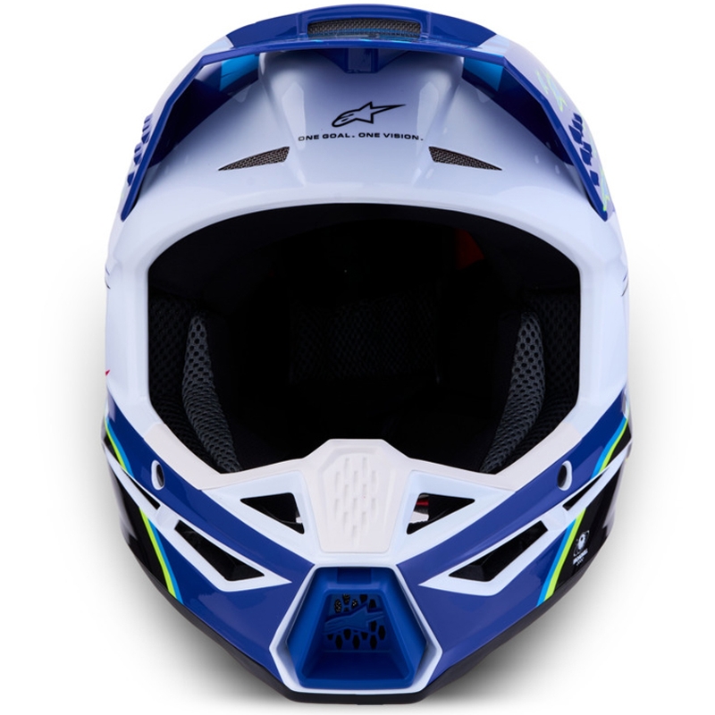Alpinestars S-M3 Falcon vaikiškas motokroso šalmas mėlynai baltai juodas