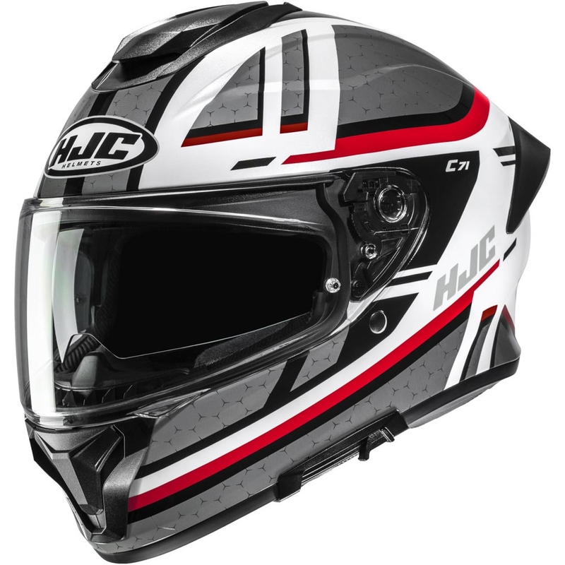 HJC C71 Novah MC1 motociklo šalmas pilkas-baltas-raudonas