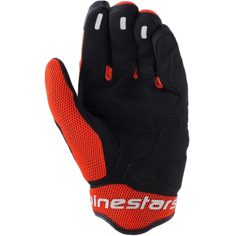 Alpinestars Mogress Airflow motociklo pirštinės juodos-raudonos-oranžinės
