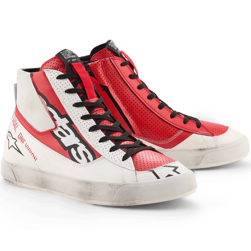 Alpinestars Stated Flair motociklo batai balti-raudoni
