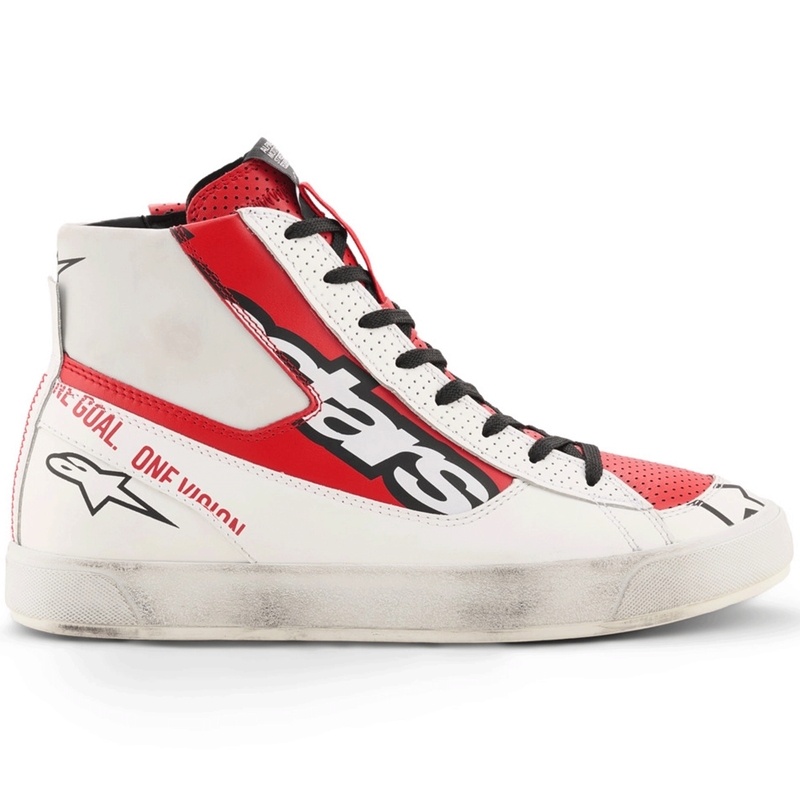 Alpinestars Stated Flair motociklo batai balti-raudoni
