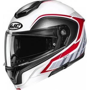 Atlenkiamas motociklo šalmas HJC C92 Ragna MC1 balta-pilka-raudona