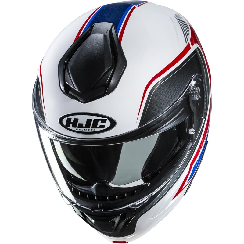Atlenkiamas motociklo šalmas HJC C92 Ragna MC21 balta-raudona-mėlyna