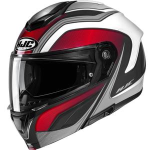 Atlenkiamas motociklo šalmas HJC C92 Sirius MC1 juoda-balta-sidabrinė-raudona