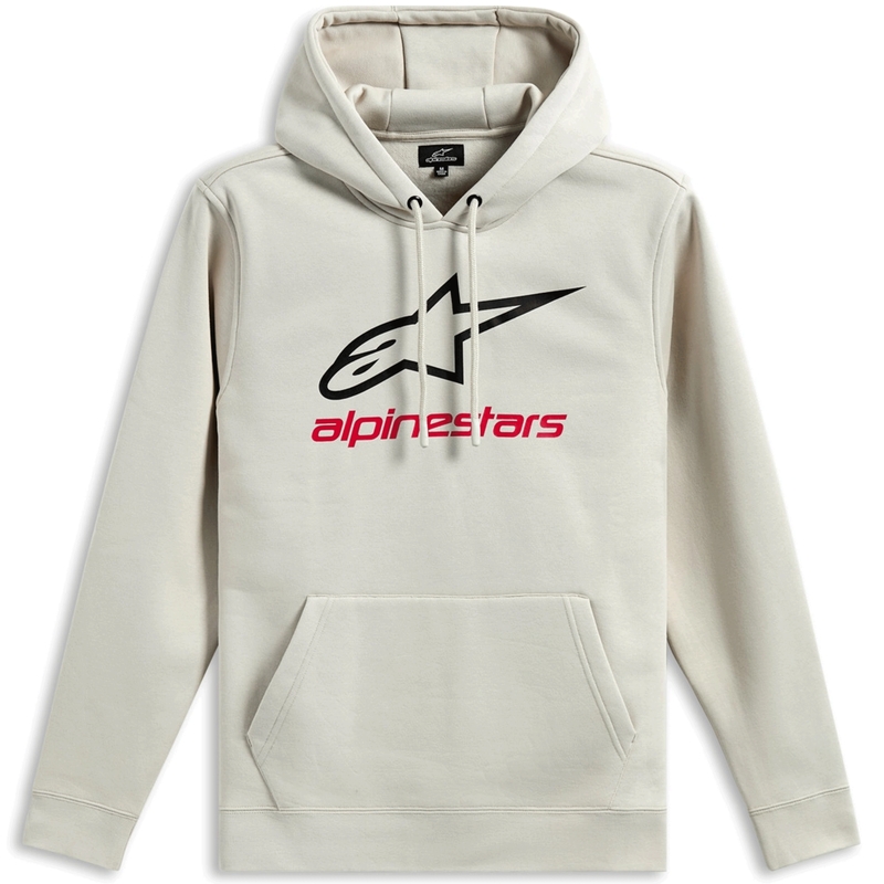 Alpinestars Always džemperis su gobtuvu, kreminės-baltos-juodos-raudonos spalvos