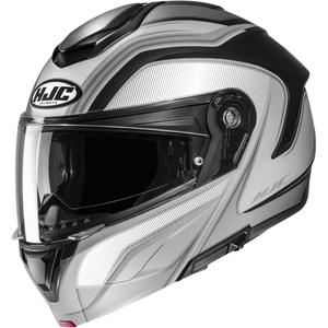 Atlenkiamas motociklo šalmas HJC C92 Sirius MC5SF juoda-balta-sidabrinė