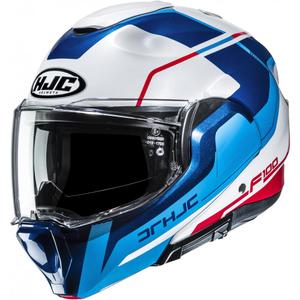 Atlenkiamas motociklo šalmas HJC F100 Astra MC21 balta-mėlyna-raudona
