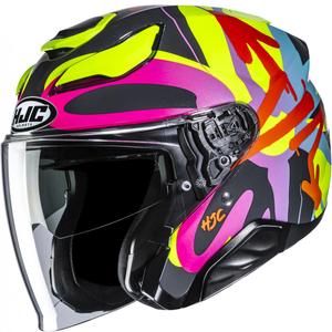 Atviras motociklo šalmas HJC F31 Sora MC38, juodos spalvos