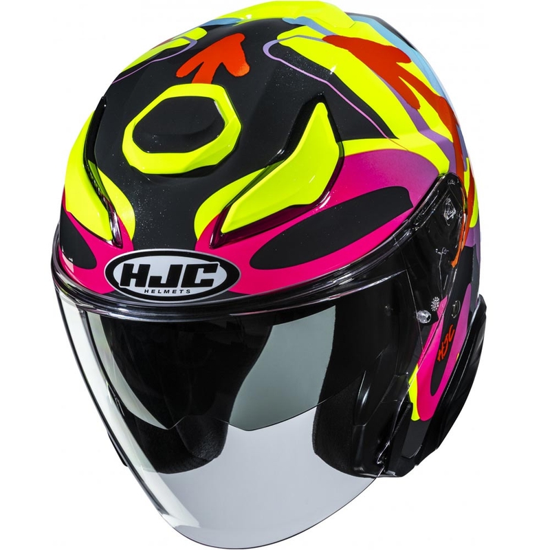Atviras motociklo šalmas HJC F31 Sora MC38, juodos spalvos