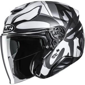 Atviras motociklo šalmas HJC F31 Sora MC5 juoda-pilka-balta