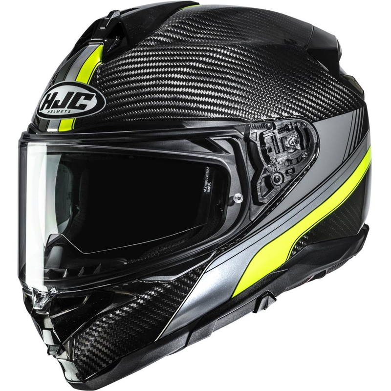 Uždaras motociklo šalmas HJC F72 Carbon Eos MC3H juodas-fluorescencinis geltonas