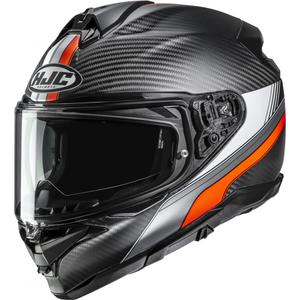 Uždaras motociklo šalmas HJC F72 Carbon Eos MC6HSF juodai oranžinis