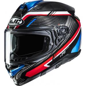 Uždaras motociklo šalmas HJC F72 Carbon Kairo MC21 juoda-mėlyna-raudona-balta