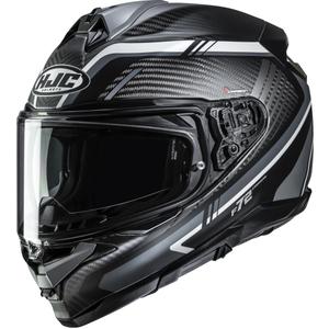 Uždaras motociklo šalmas HJC F72 Carbon Kairo MC5SF juoda-pilka-balta
