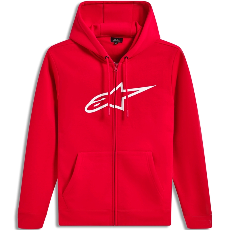Alpinestars Ageless užtrauktuku dengtas džemperis su gobtuvu, raudonas-baltas