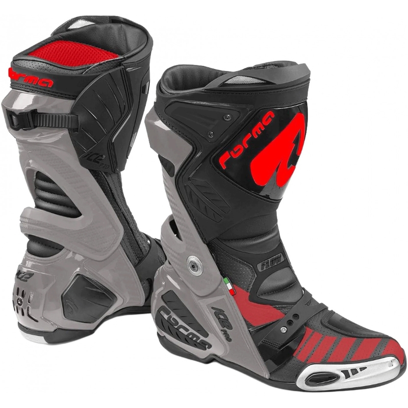 „Forma Ice Pro Flow“ motociklo batai pilki-juodi-raudoni