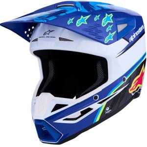 Alpinestars S-M3 Falcon vaikiškas motokroso šalmas mėlynai baltai juodas