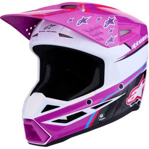 Alpinestars S-M3 Falcon vaikiškas motokroso šalmas violetinė-balta-juoda