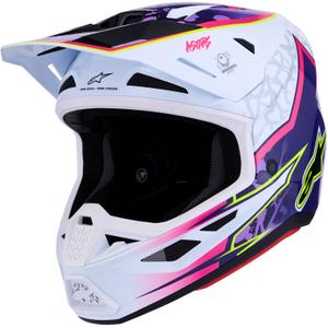 Alpinestars Supertech S-M7 Blaster motociklo motokroso šalmas violetinė-balta