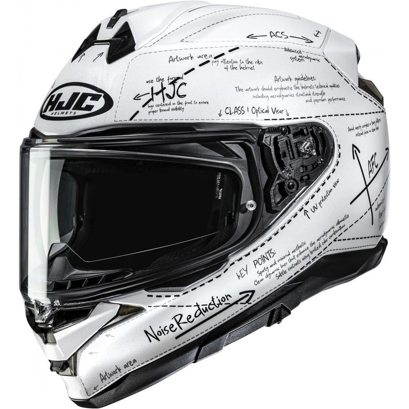 HJC F72 Odyssea MC10 uždaras motociklo šalmas, baltas-juodas