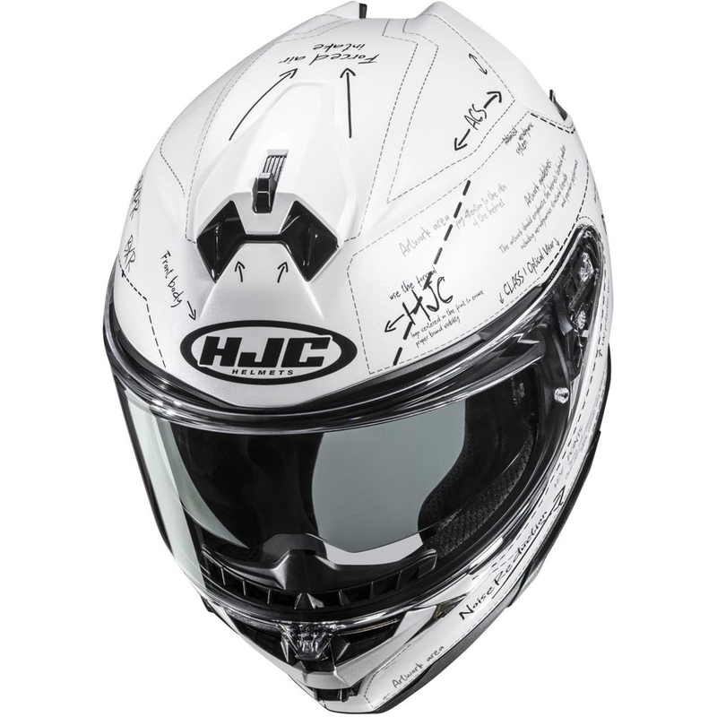 HJC F72 Odyssea MC10 uždaras motociklo šalmas, baltas-juodas