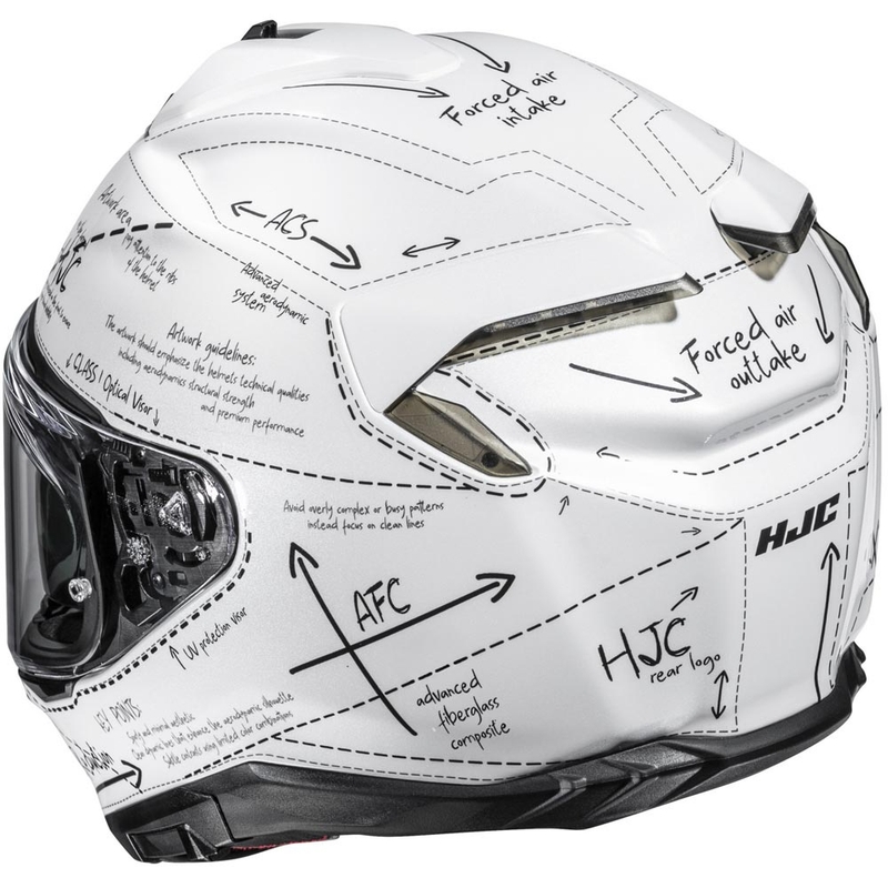 HJC F72 Odyssea MC10 uždaras motociklo šalmas, baltas-juodas