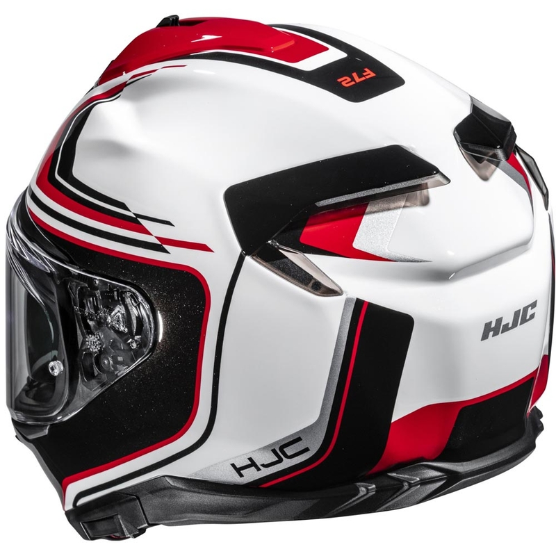 Uždaras motociklo šalmas HJC F72 Oflo MC1 balta-juoda-raudona