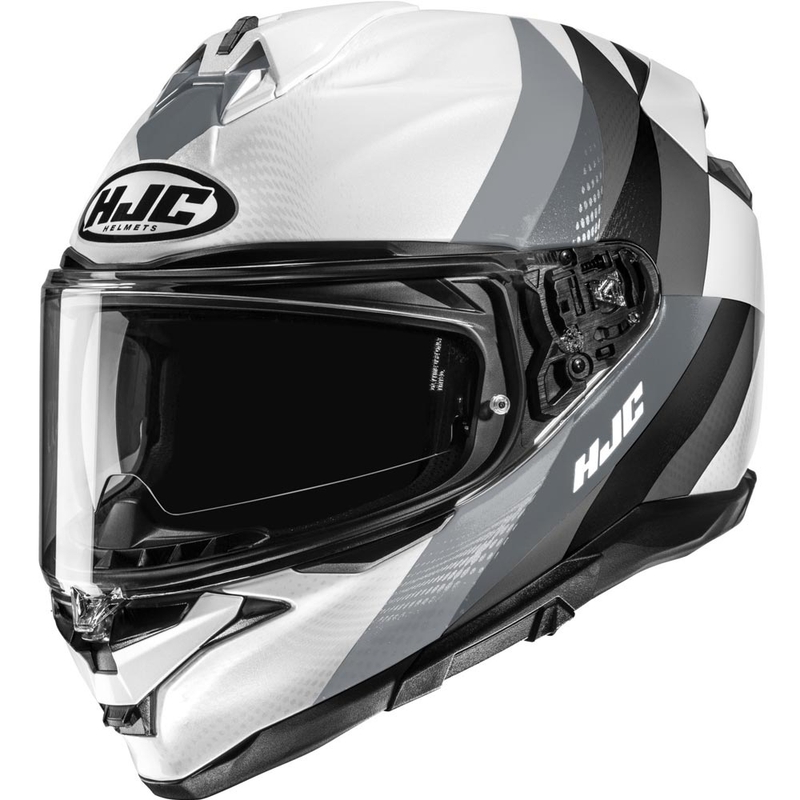 Uždaras motociklo šalmas HJC F72 Racero MC10 balta-pilka-juoda