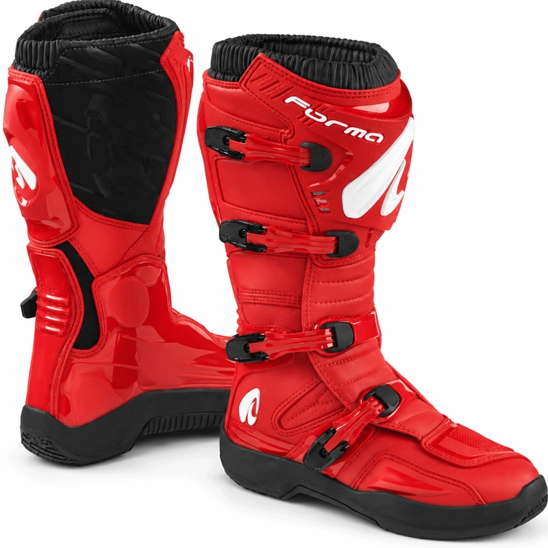 „Forma Traction“ motokroso batai raudoni-juodi-balti
