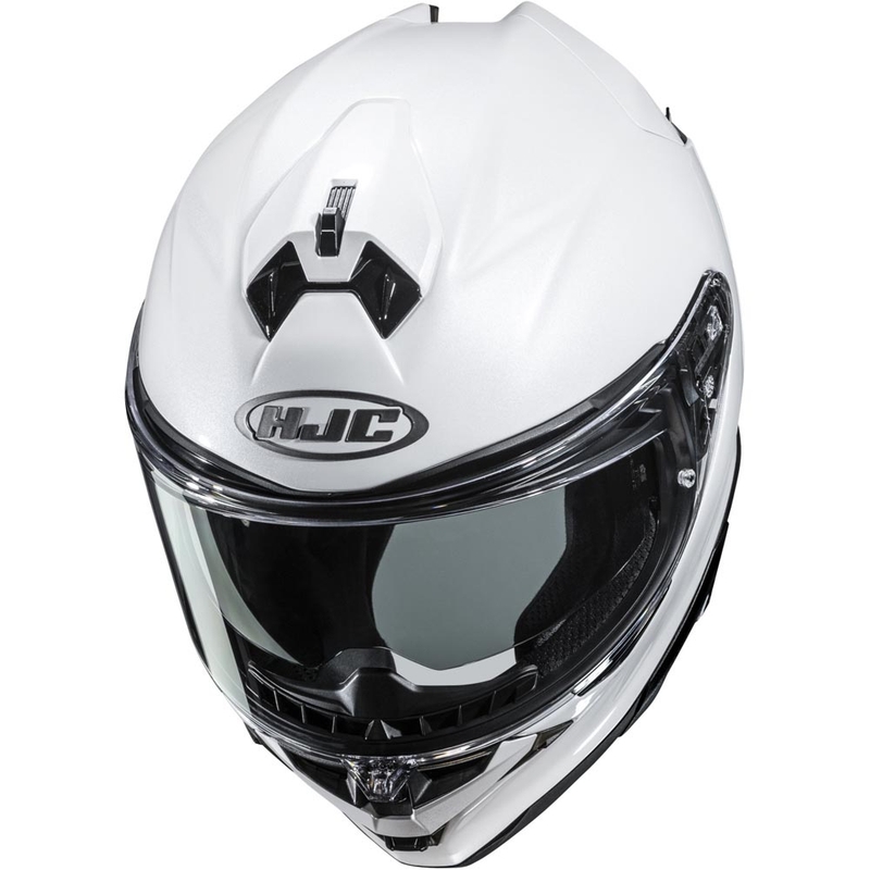Uždaras motociklo šalmas HJC F72 Solid perlinės baltos spalvos