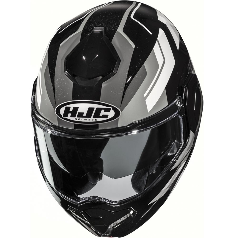 Atlenkiamas motociklo šalmas HJC i101 Krone MC5 juoda-pilka-balta