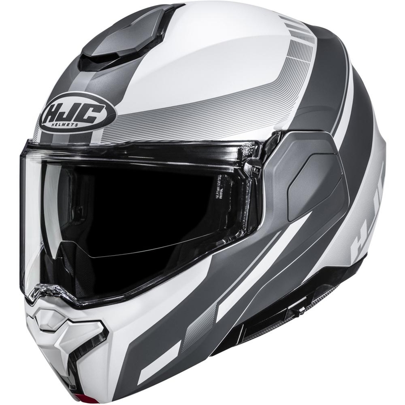 Atlenkiamas motociklo šalmas HJC i101 Mira MC10SF balta-pilka