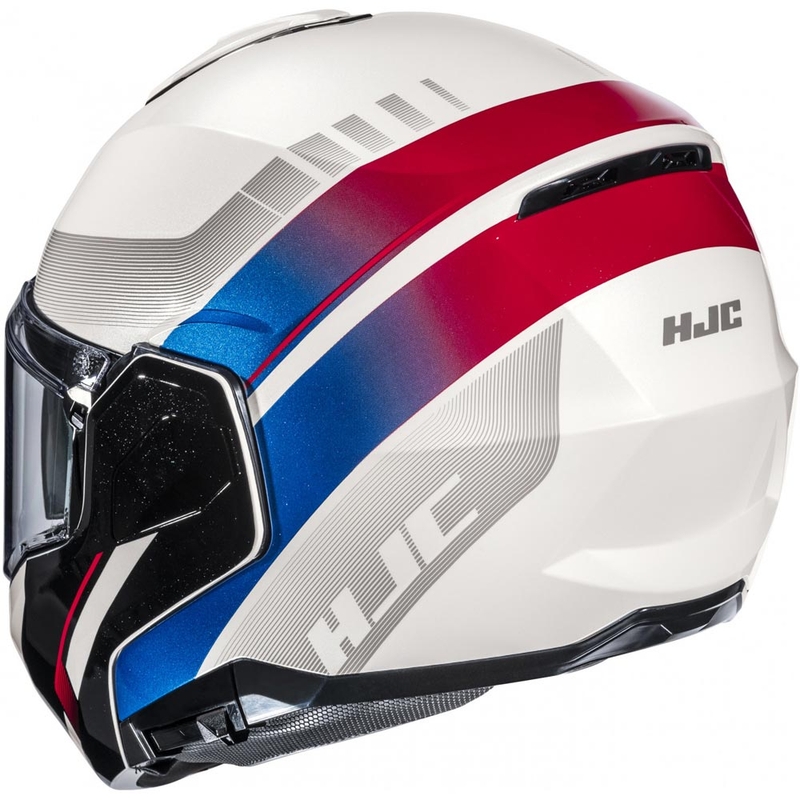 Atlenkiamas motociklo šalmas HJC i101 Mira MC21 balta-mėlyna-raudona