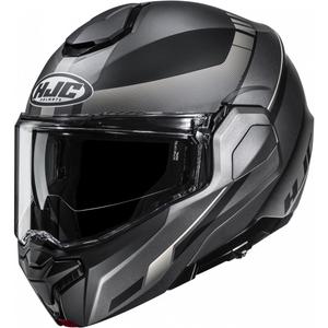 Atlenkiamas motociklo šalmas HJC i101 Mira MC9SF juodai pilkas