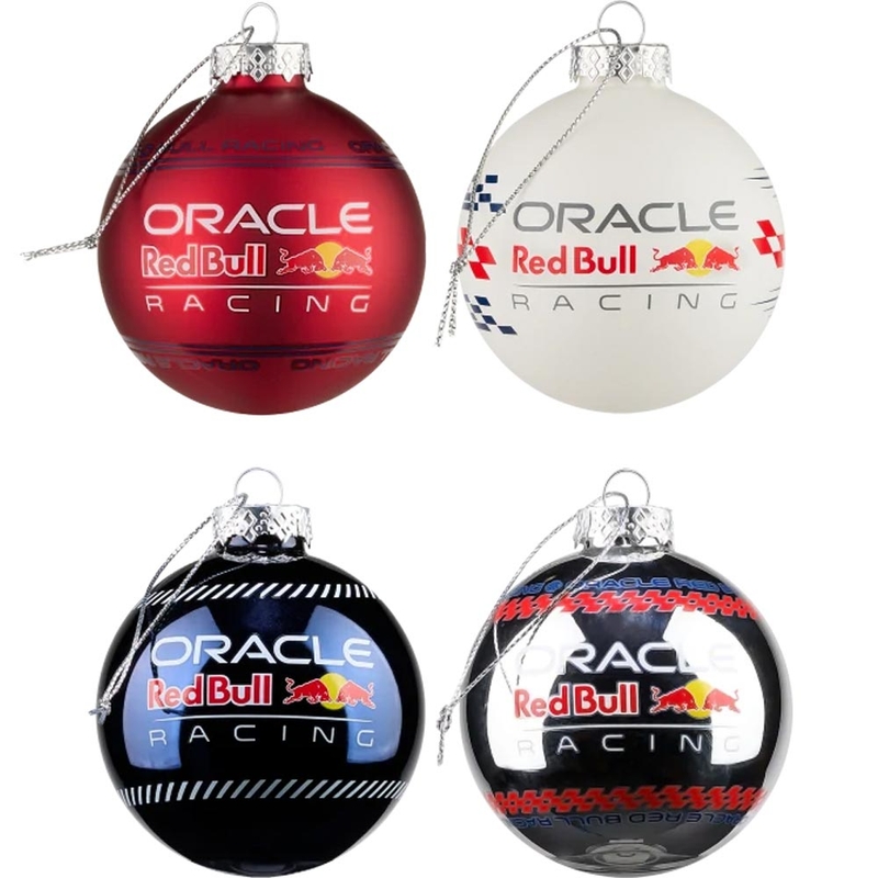 Kalėdinių dekoracijų rinkinys „Oracle Red Bull Racing“ spalvingas, 4 vnt.