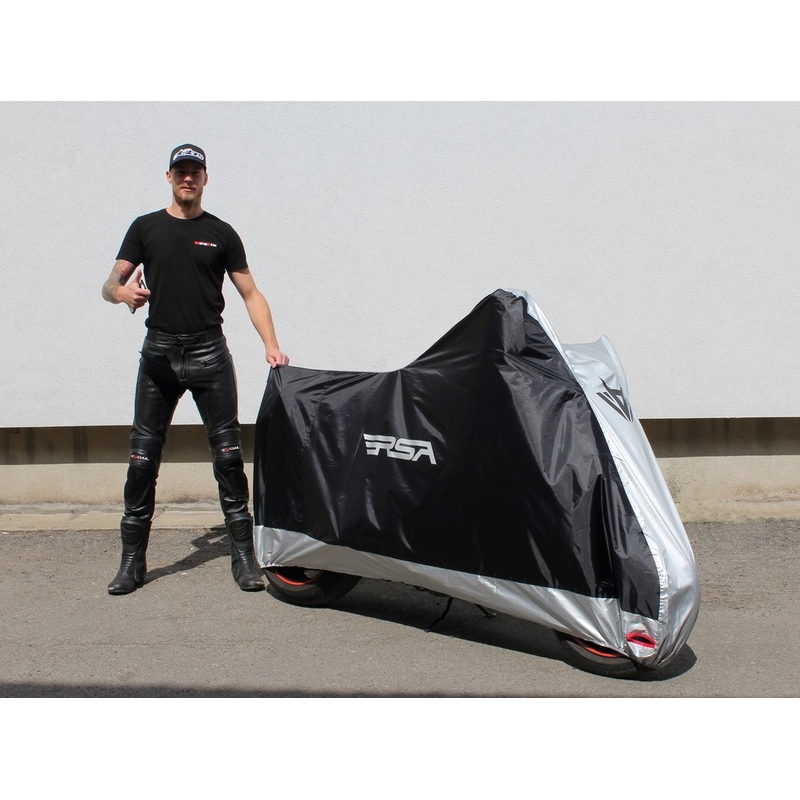 Motociklo uždangalas RSA juodas-sidabrinis