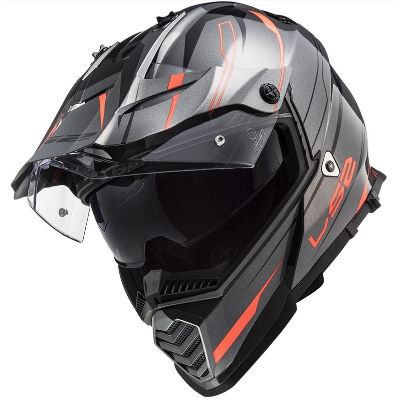 Enduro přilba LS2 MX436 Pioneer EVO Knight titanovo-oranžová