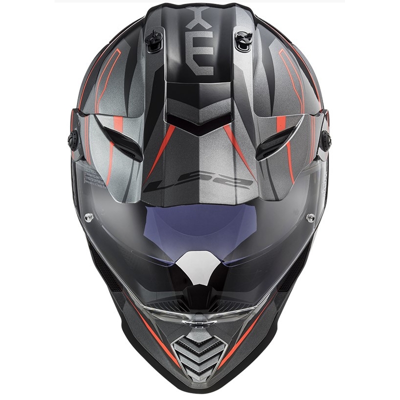 Enduro přilba LS2 MX436 Pioneer EVO Knight titanovo-oranžová