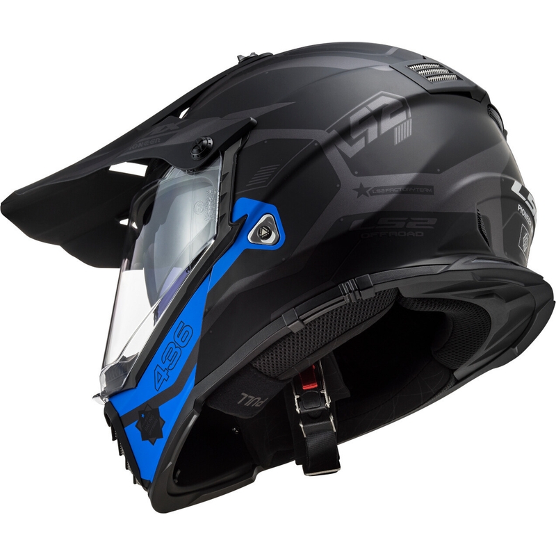 Enduro přilba LS2 MX436 Pioneer EVO Cobra černo-modrá