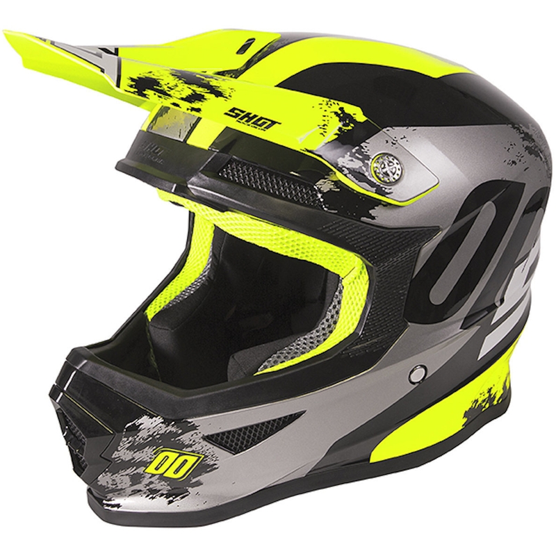 Dětská motokrosová přilba Shot Furious Shadow černo-šedo-fluo žlutá